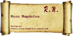 Rozs Magdolna névjegykártya